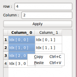 contextmenu in QTableView