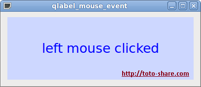 Mouse Events on QLabel Widget